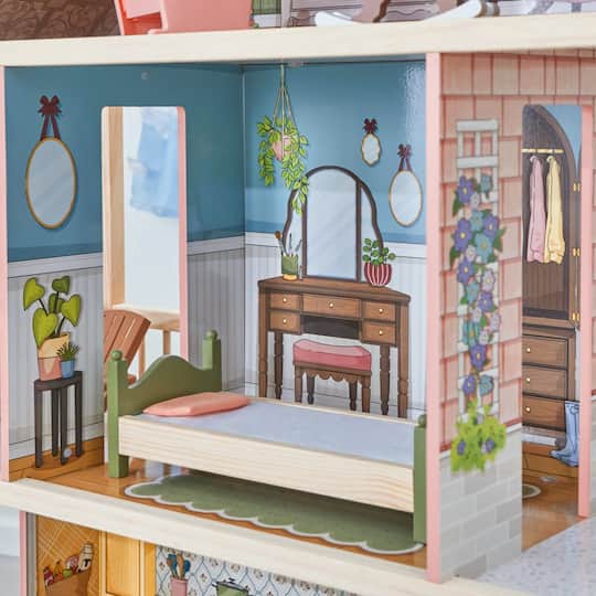 KidKraft Pink Wooden Charlotte Classic Dollhouse Set